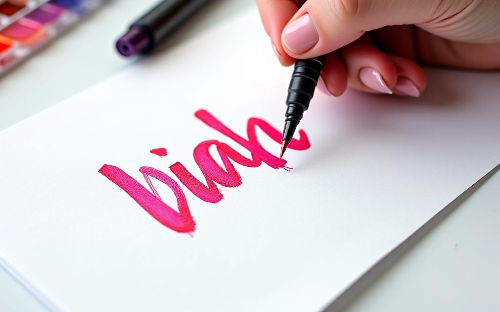 Corso di brush lettering moderno con pennelli