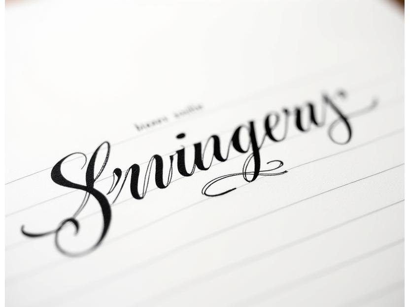 Scrittura Spencerian elegante con modulazione perfetta